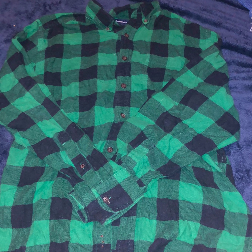 croft and barrow green pocketed flannel
